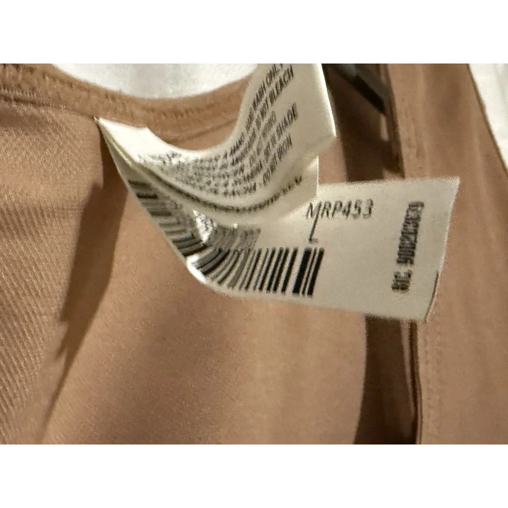 Tan Full Body Shapewear Bodysuit Hook Front Lace Trim MRP453‎ Size L
